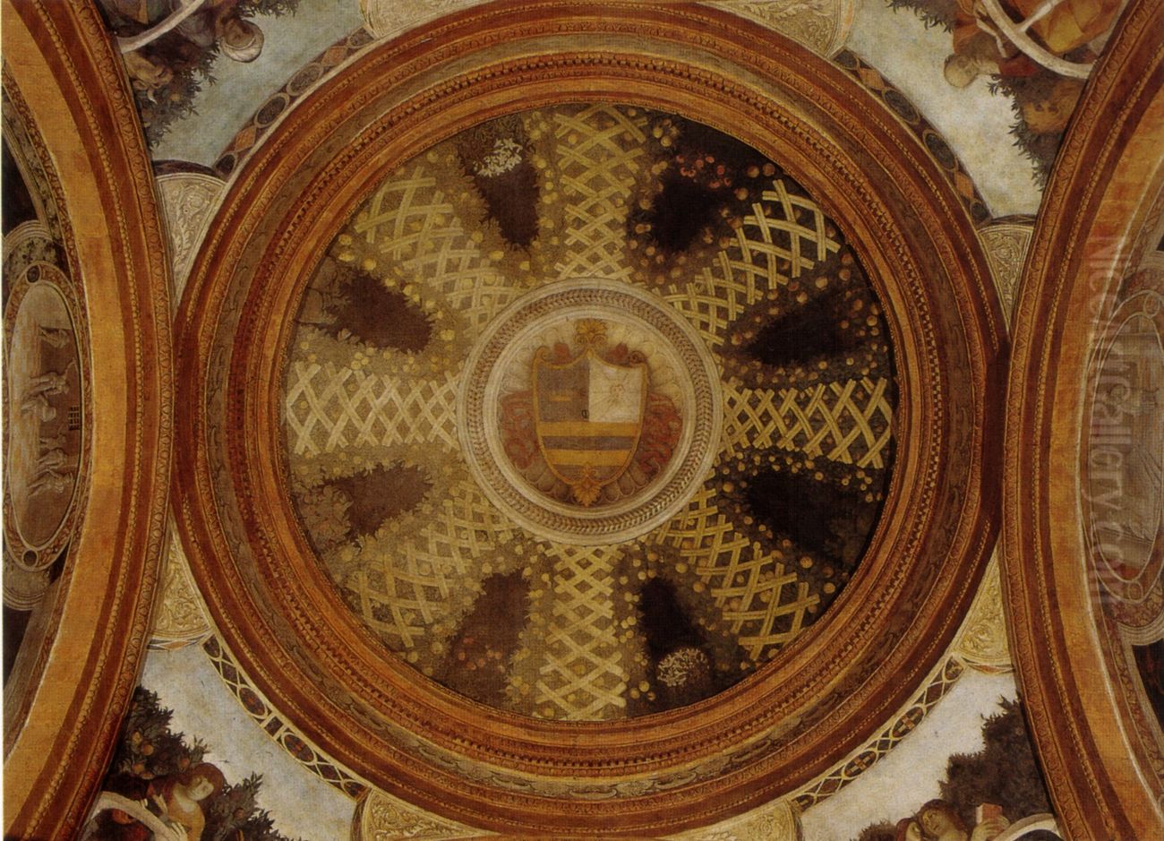 Mural painting of the funeral chapel of Andrea Mantegna Oil Painting by Antonio da Correggio