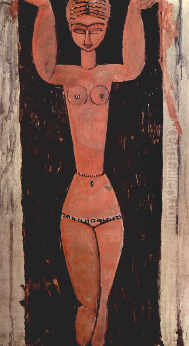 Stehende Karyatide Oil Painting by Amedeo Modigliani