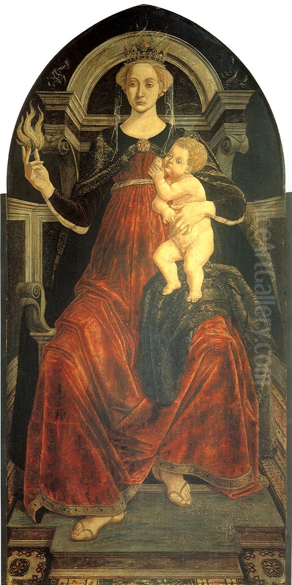 Charity Oil Painting by Piero del Pollaiuolo