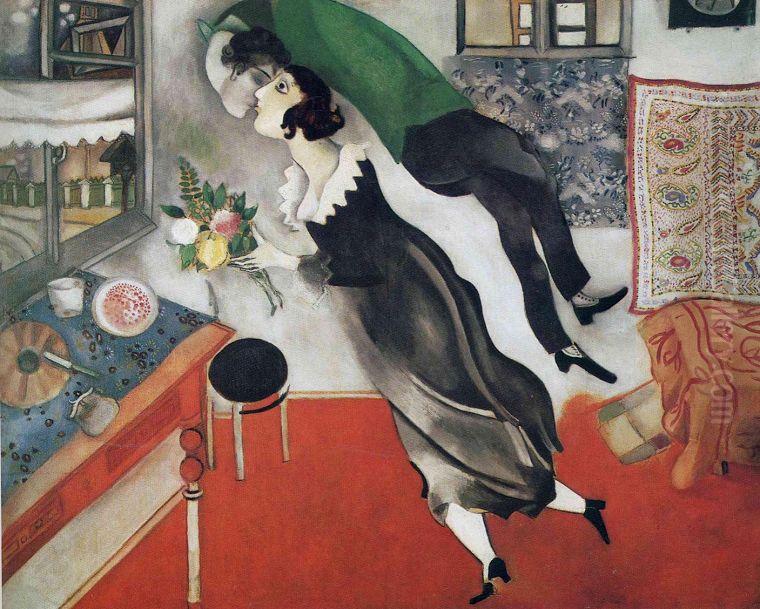 Birthday Oil Painting by Marc Chagall