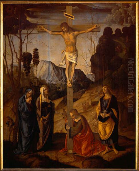 Crucifixion Oil Painting by Marco Palmezzano