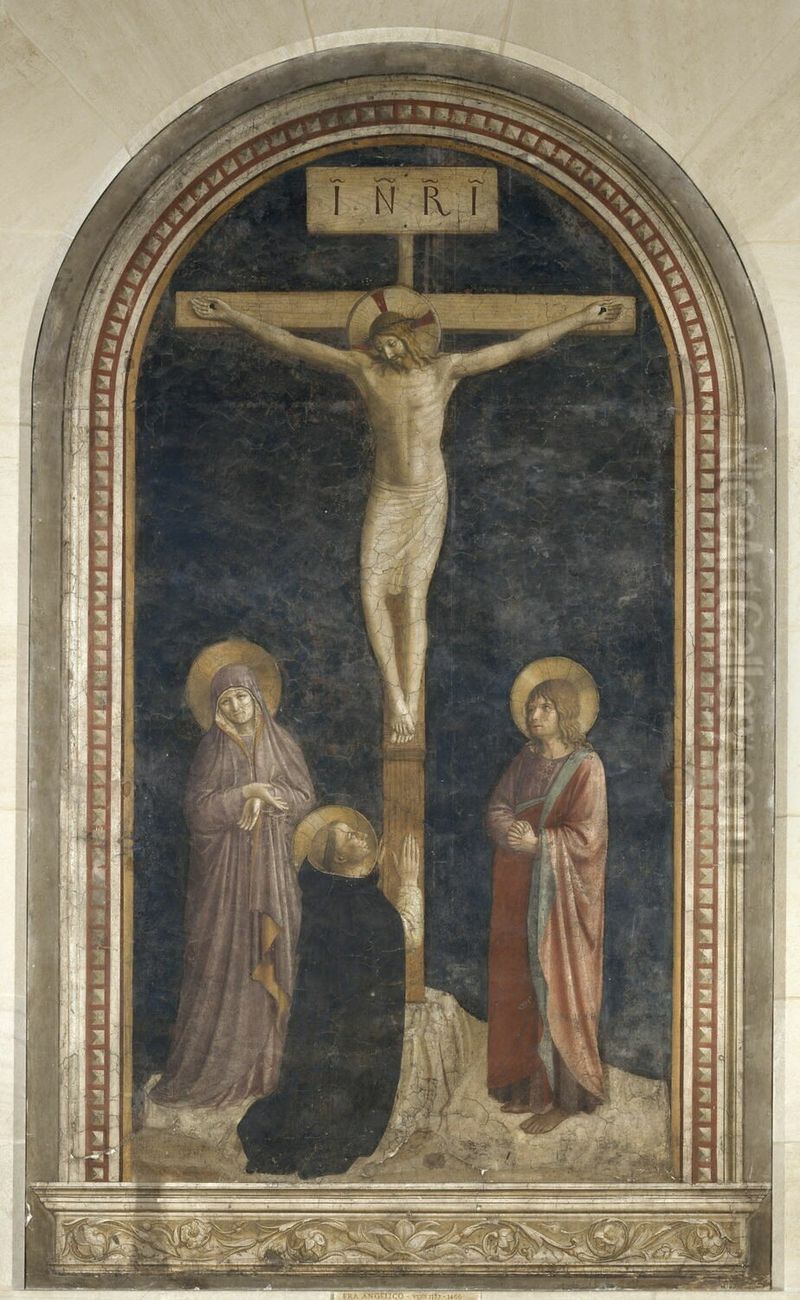 Le Calvaire avec saint Dominique en priere Oil Painting by Fra Angelico