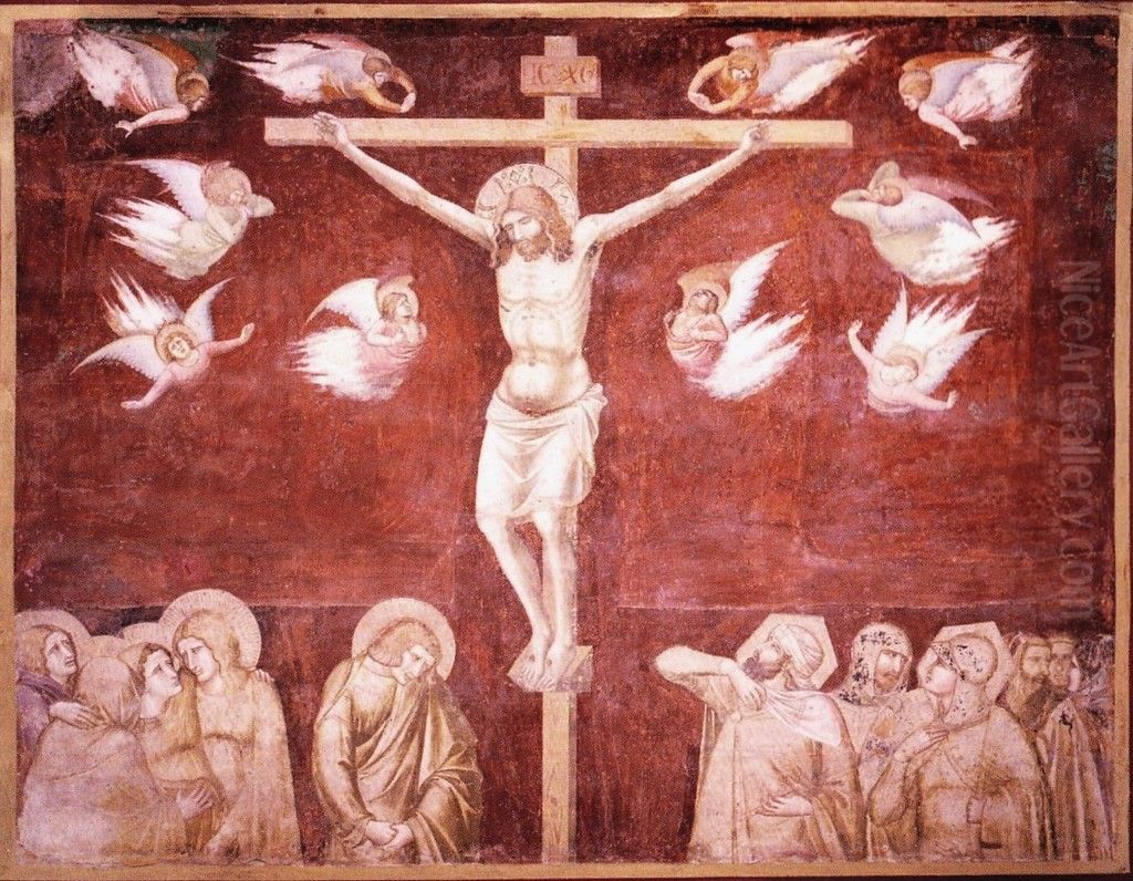 Crucifixion of Christ Oil Painting by Pietro Lorenzetti