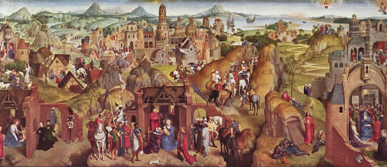Die Sieben Freuden Mariens Oil Painting by (manner of) Memling, Hans
