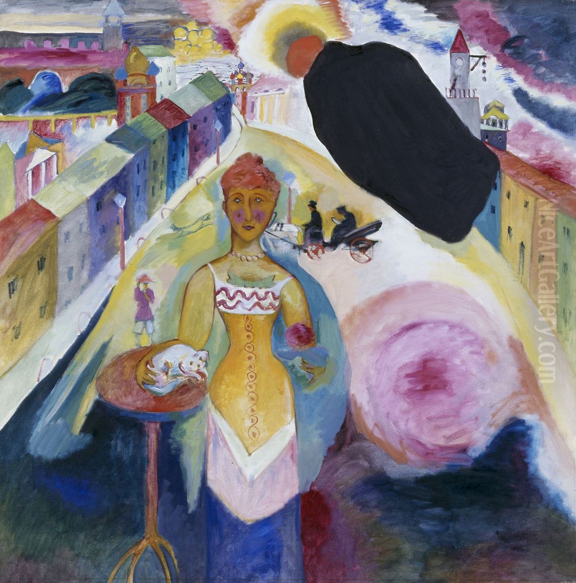 Woman in Moscow Oil Painting by Wassily Kandinsky