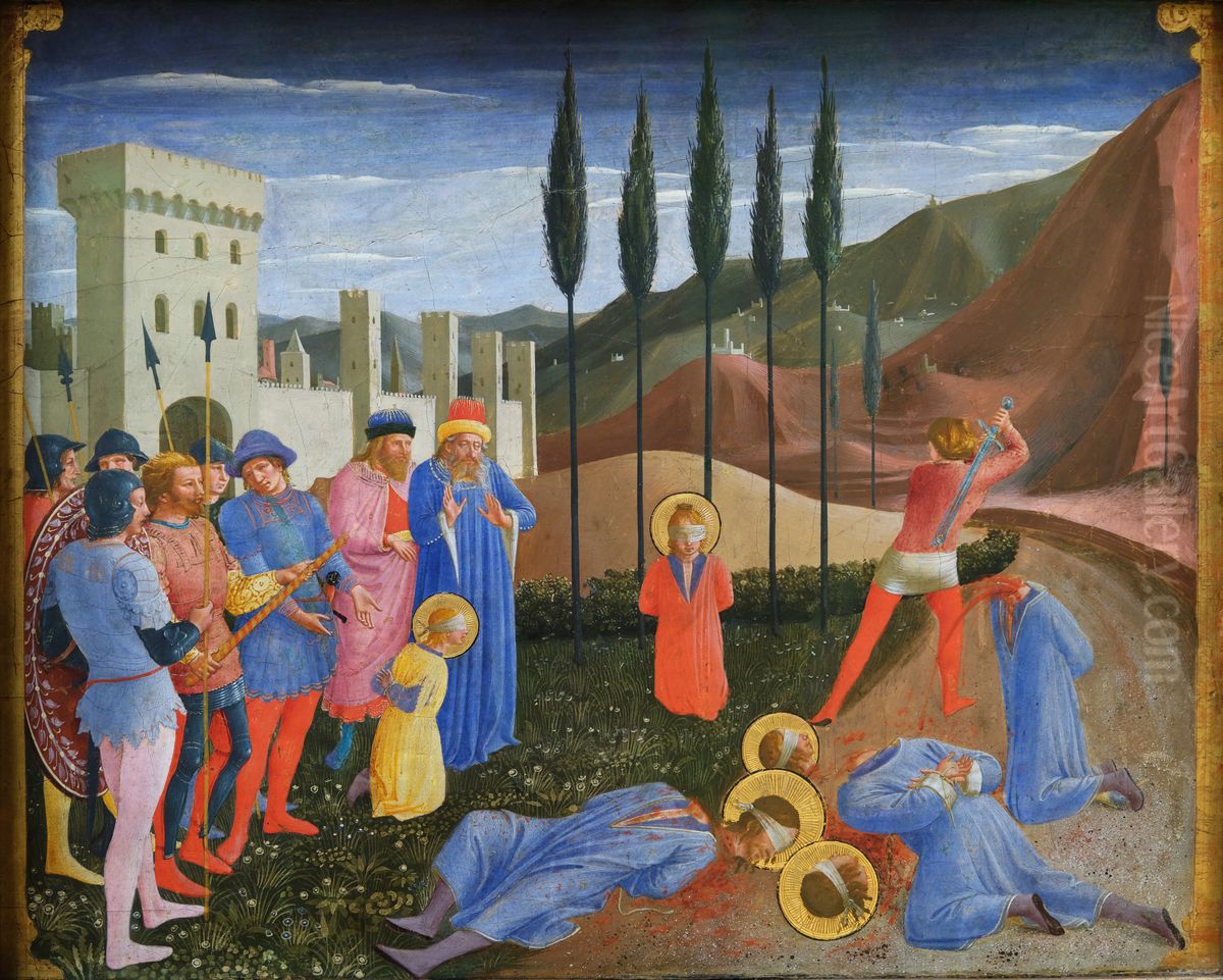 The Beheading of Saints Cosmas and Damian Oil Painting by Fra Angelico