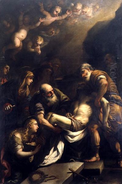Deposition of Christ Oil Painting by Luca Giordano