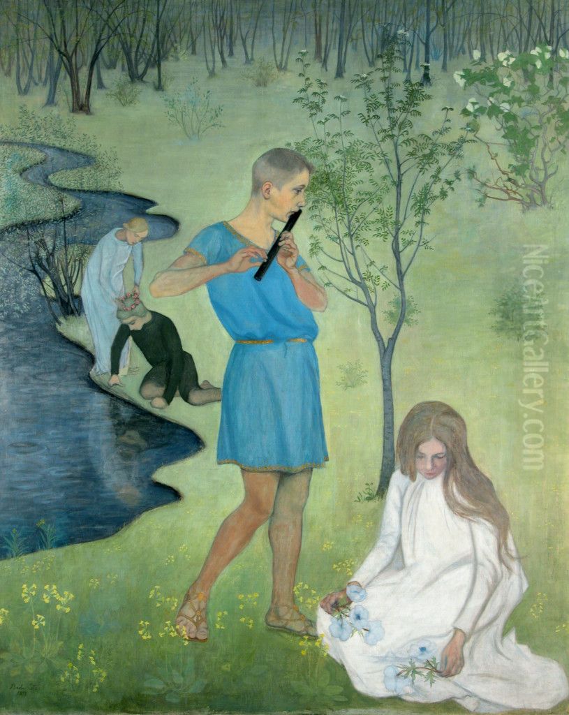 Pastoraali Oil Painting by Beda Stjernschantz