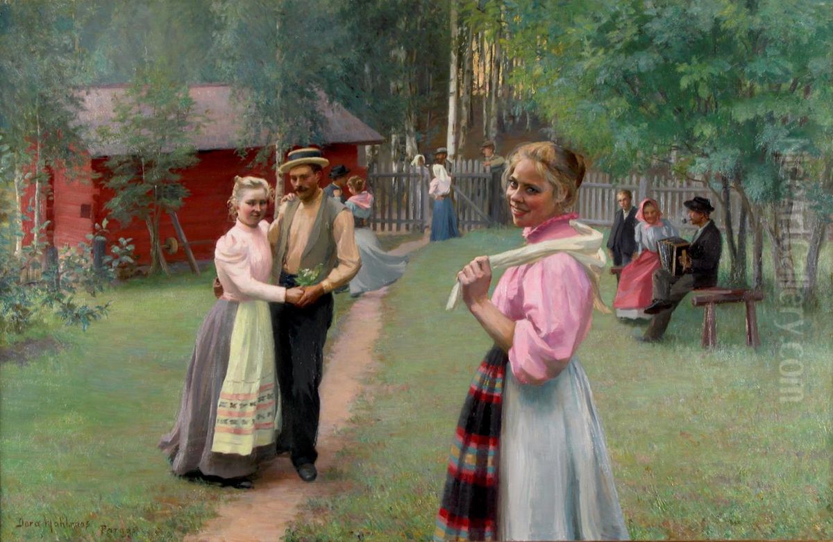 Evening inPargas Oil Painting by Dora Wahlroos