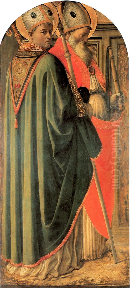 Augustine and Ambrose, Doctors of the Church Oil Painting by Filippo Lippi