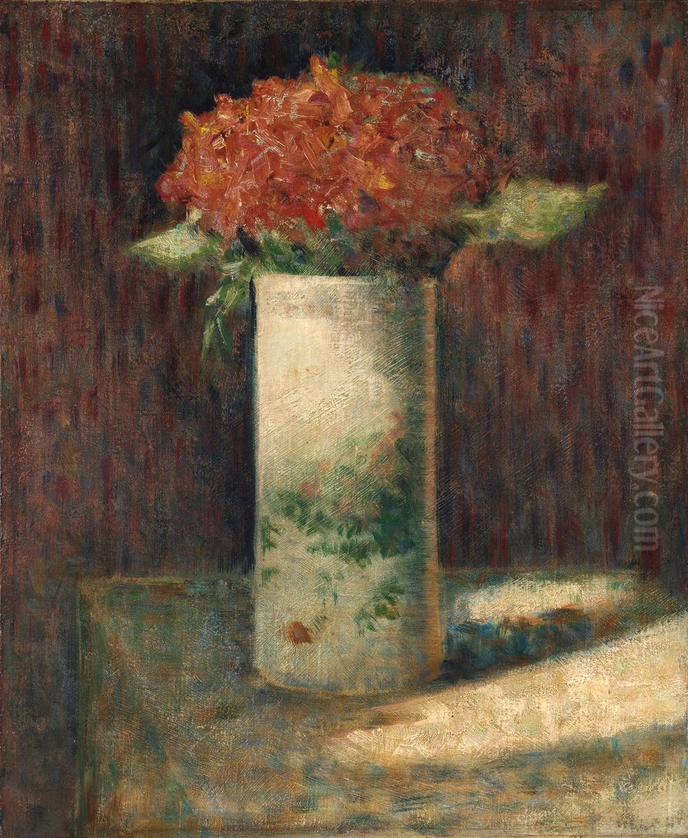 Vase of Flowers Oil Painting by Georges Seurat