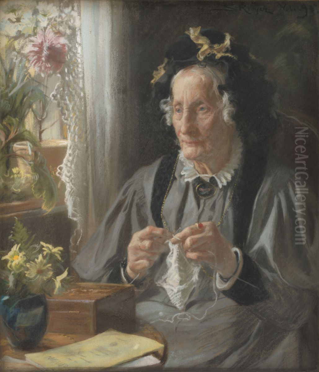 Portraet af konferensradinde S.A. Casse f. Engelbreth Oil Painting by Peder Severin Kroyer