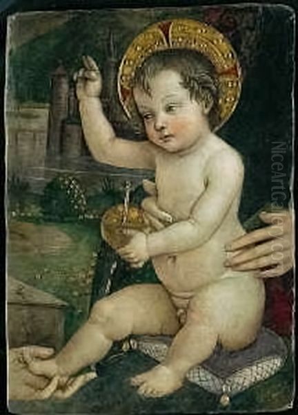 Infant Christ blessing Oil Painting by Pinturicchio
