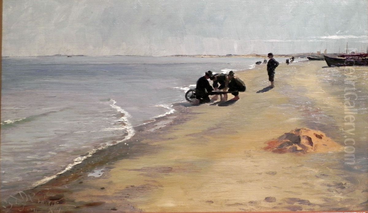 Sudstrand bei Skagen Oil Painting by Peder Severin Kroyer