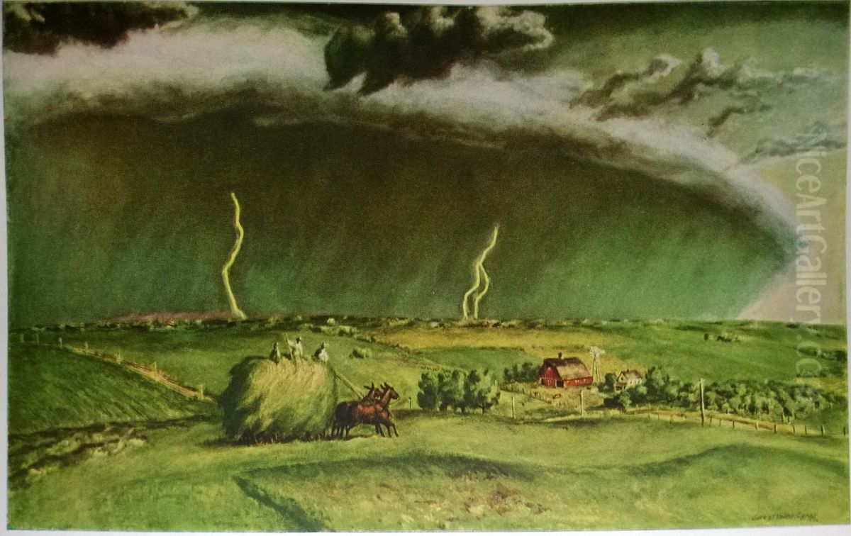 The Line Storm Oil Painting by John Steuart Curry