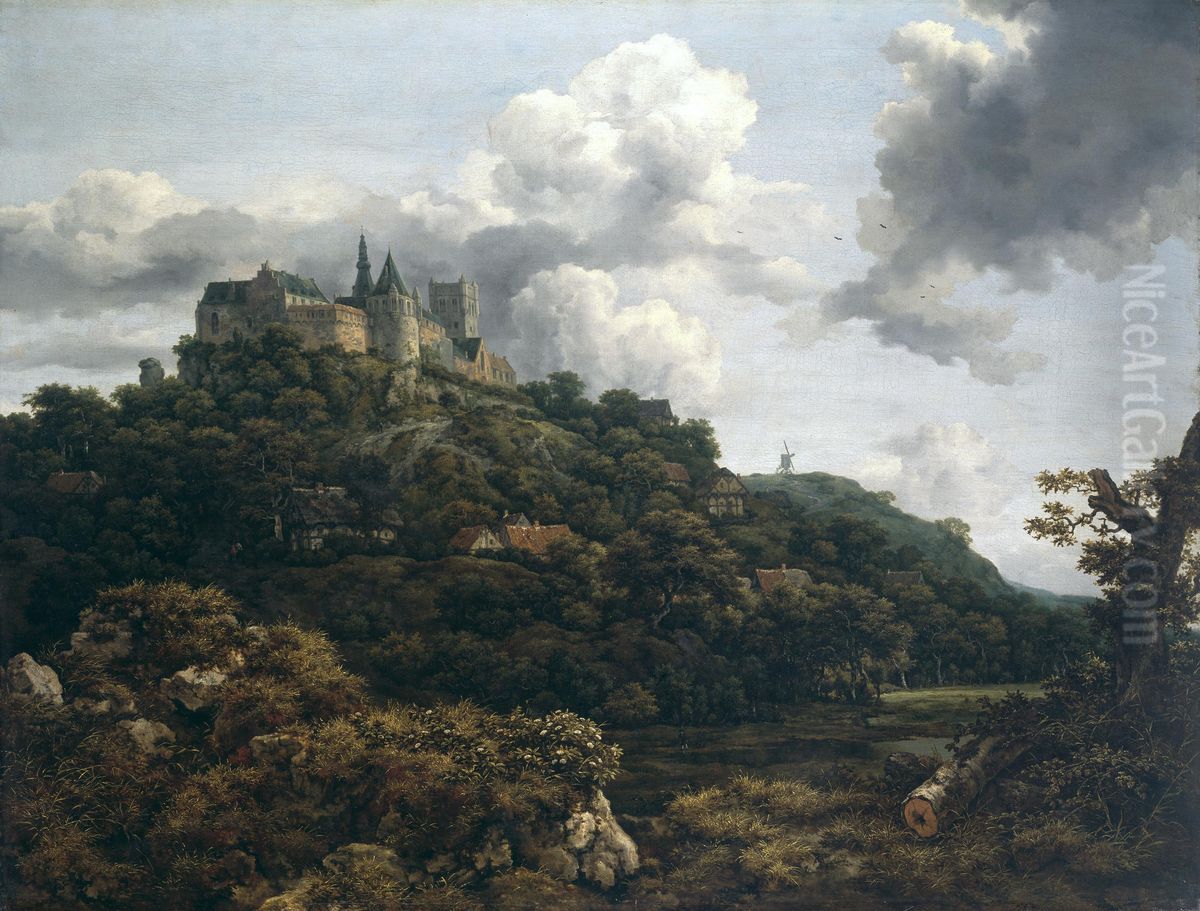 Il castello di Bentheim Oil Painting by Jacob Van Ruisdael