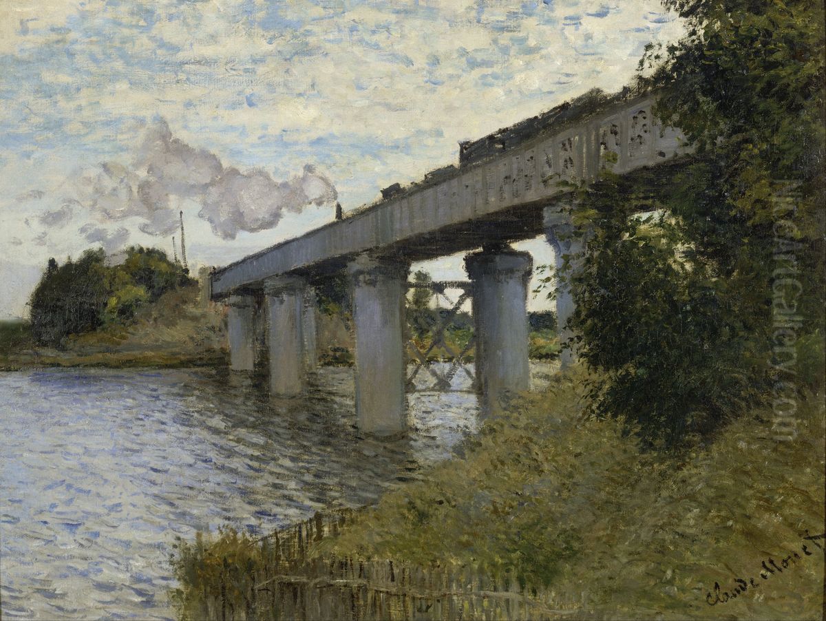 The Railway Bridge at Argenteuil Oil Painting by Claude Oscar Monet