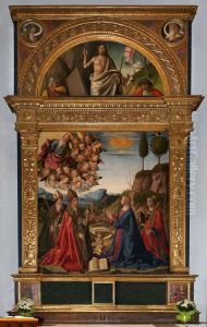 Immaculate Conception with God the Father and Saints Anselm, Augustine, and Stephen
