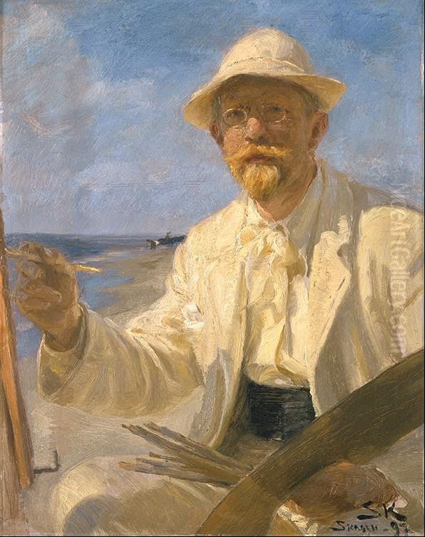 Self-portrait Oil Painting by Peder Severin Kroyer
