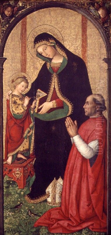 Madonna with Writing Child and Bishop Oil Painting by Pinturicchio