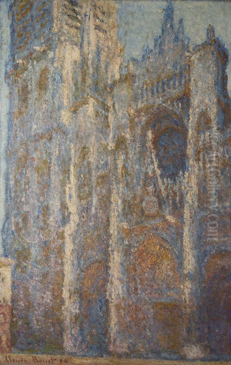 Rouen Cathedral at noon. Portal and tower d'Albana Oil Painting by Claude Oscar Monet