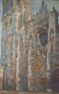Rouen Cathedral at noon. Portal and tower d'Albana