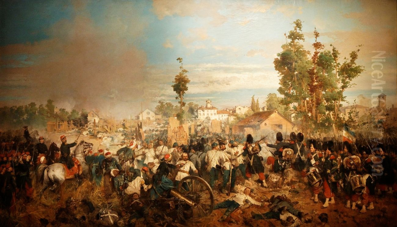 The battle of Magenta Oil Painting by Gerolamo Induno