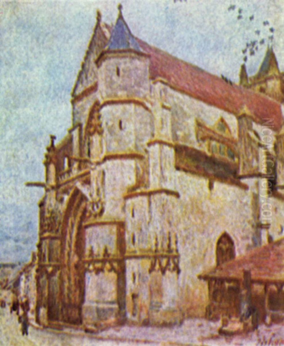 The Church in Moret, Evening Oil Painting by Alfred Sisley