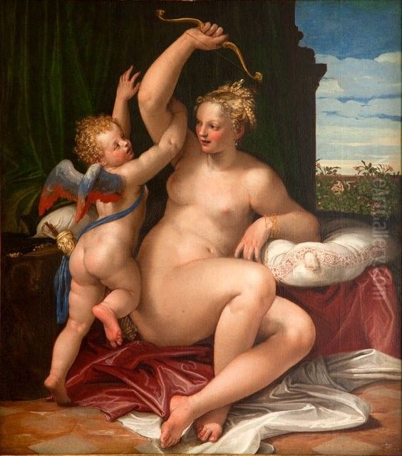 Venus Disarming Cupid Oil Painting by Paolo Veronese (Caliari)