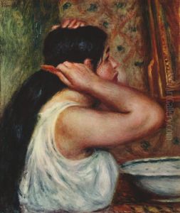 Frau beim Haarkammen