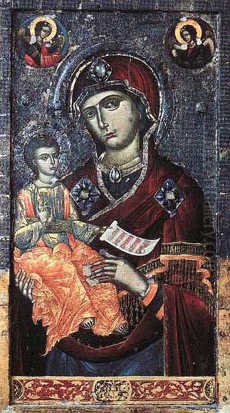 Madonna and Child Oil Painting by Onufri
