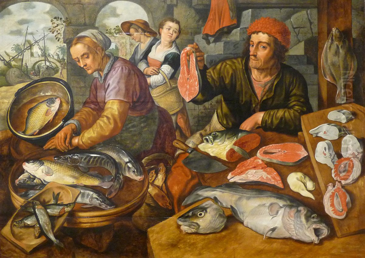 Le Marche aux poissons Oil Painting by Joachim Beuckelaer