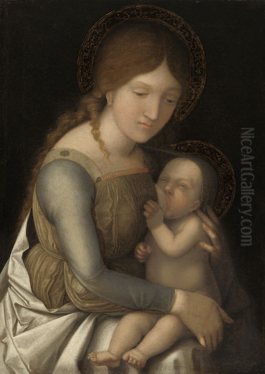 Madonna and Child Oil Painting by Antonio da Correggio