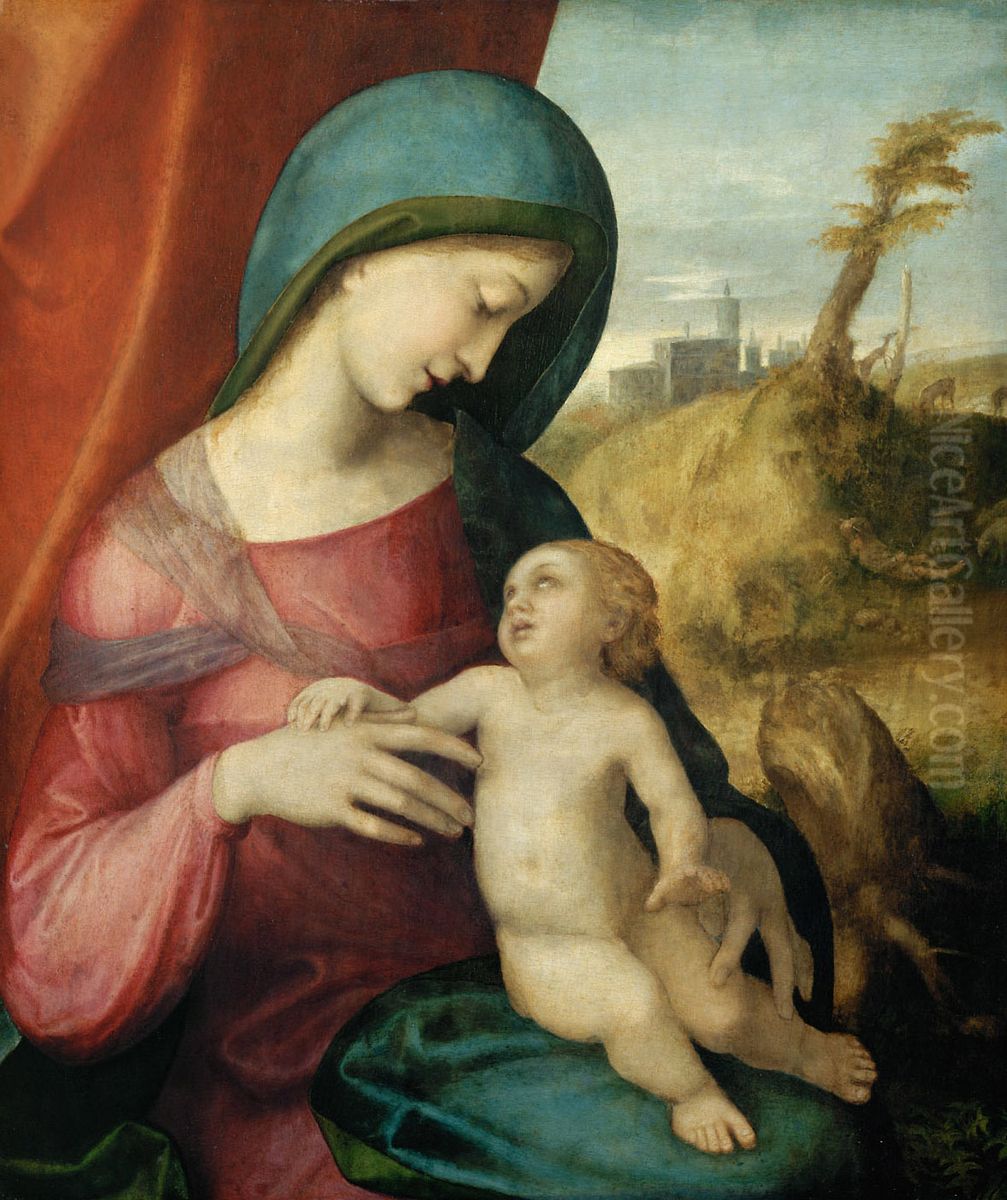Maria mit Kind Oil Painting by Antonio da Correggio