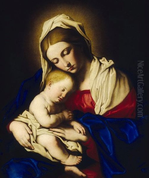 Madonna con il Bambino Oil Painting by Giovanni Battista Salvi da Sassoferrato