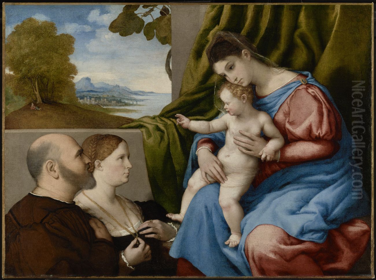 Madonna and Child with Two Donors Oil Painting by Lorenzo Lotto