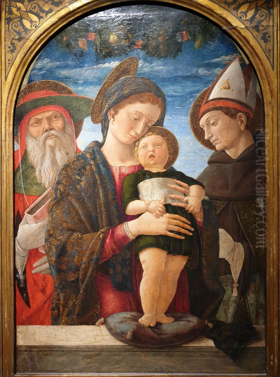 The Virgin and Child with Saints Jerome and Louis of Toulouse Oil Painting by Andrea Mantegna