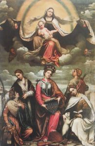 Madonna and child in glory with female saints