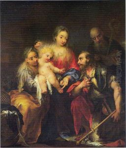 Madonna and child with Saints Anne, Joachim, and Benedict