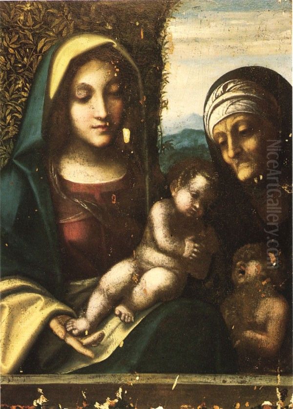 Virgin and Child, with Saint Elizabeth and the Young Saint John the Baptist Oil Painting by Antonio da Correggio