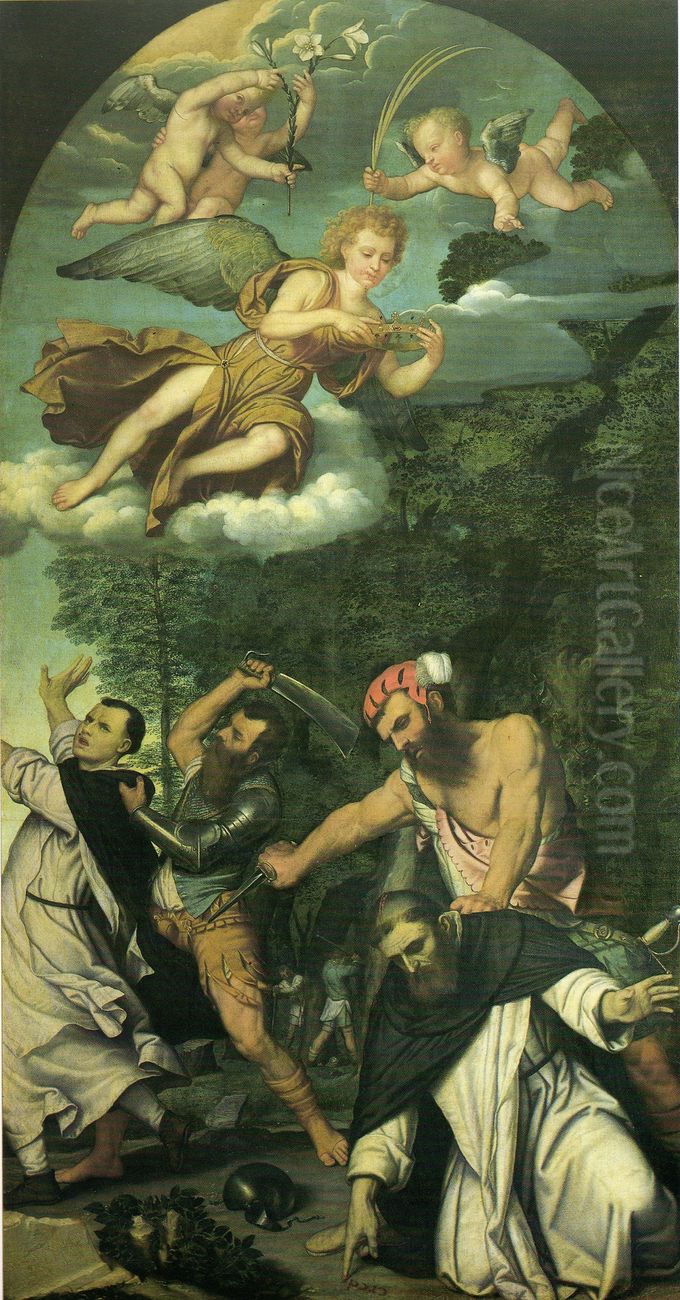 Martyrdom of Saint Peter of Verona Oil Painting by Alessandro Bonvicino (Moretto da Brescia)