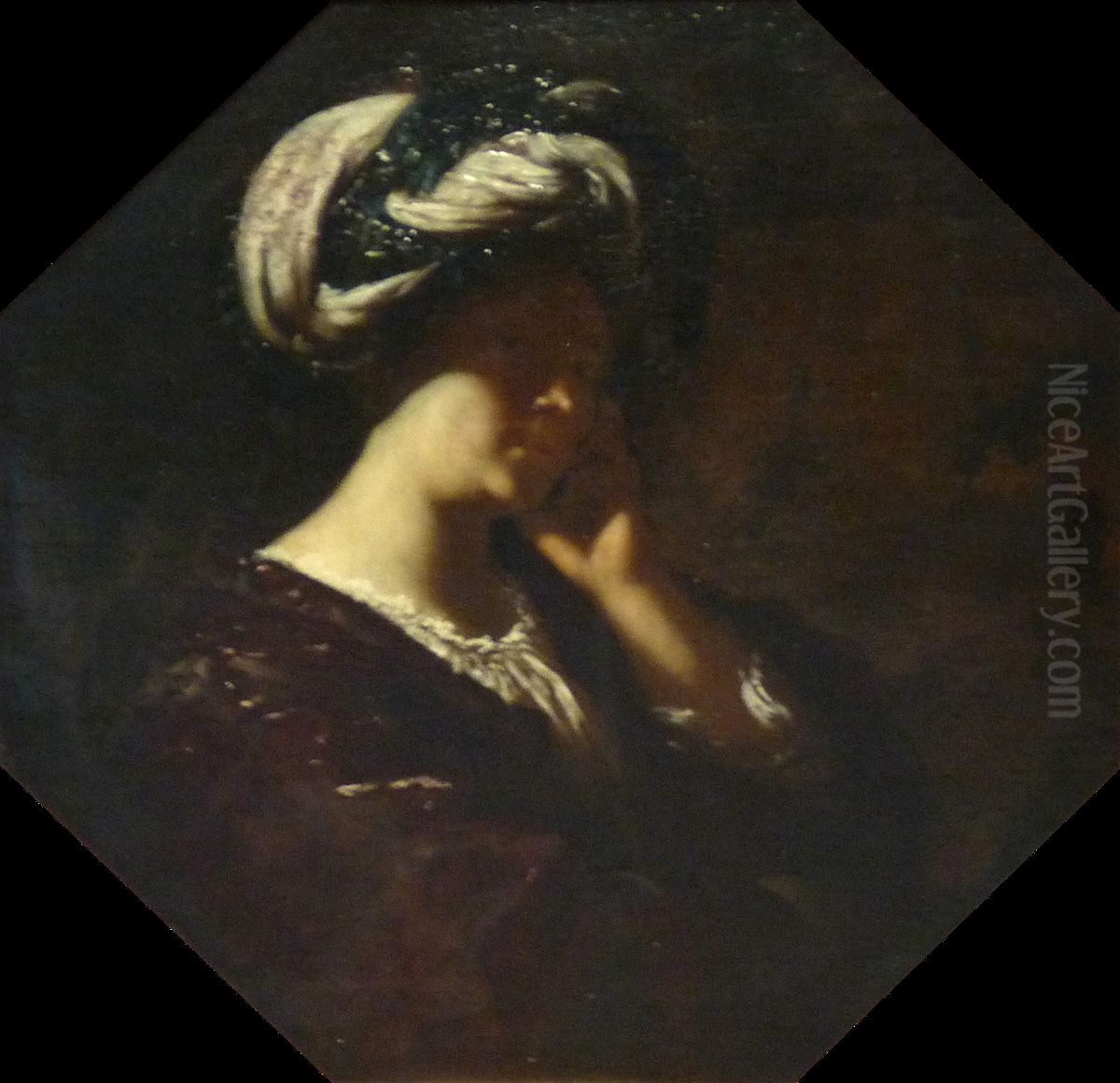 Woman with a Turban Oil Painting by Francesco Cairo