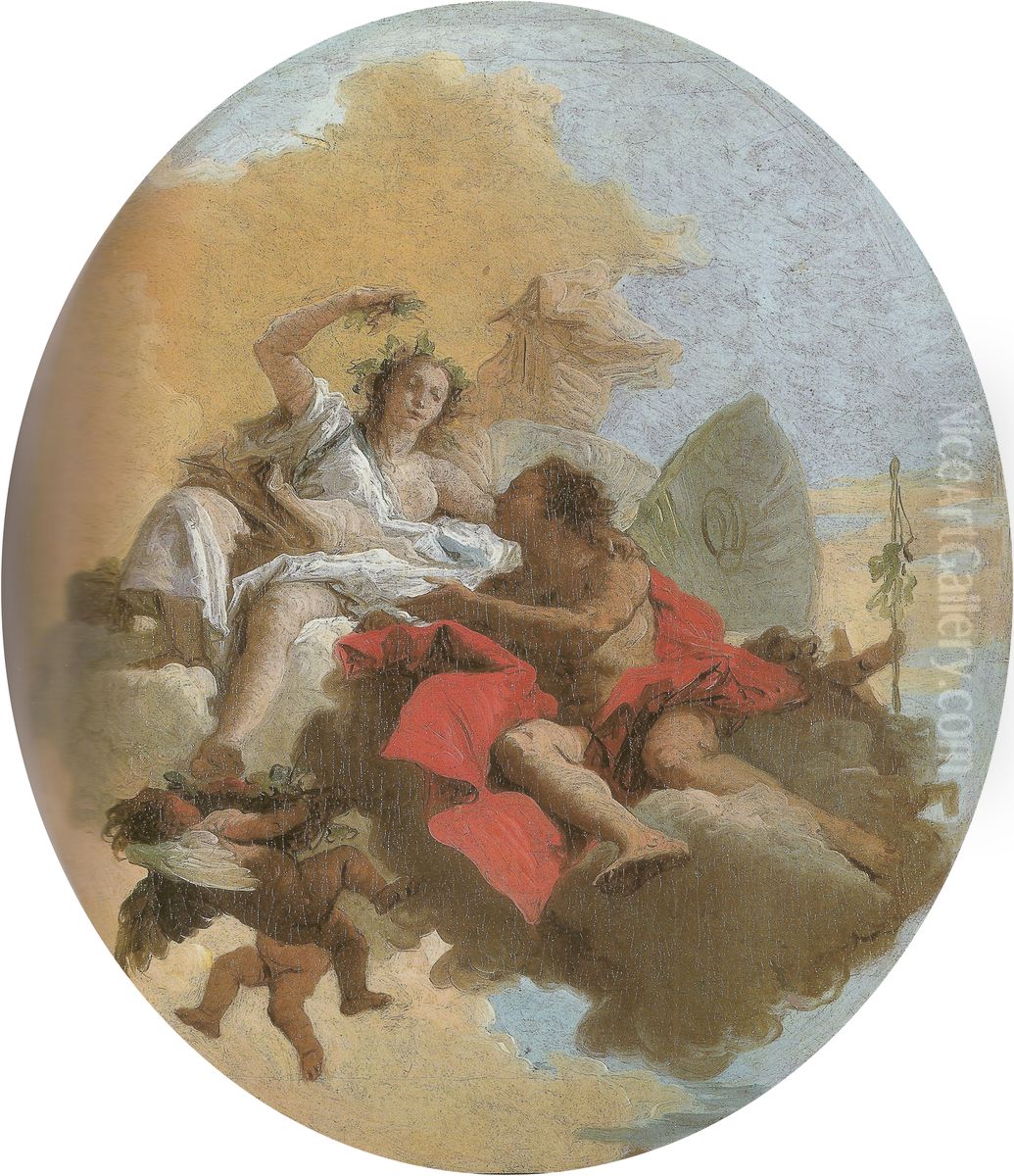 Zefiro e Flora Oil Painting by Giovanni Battista Tiepolo