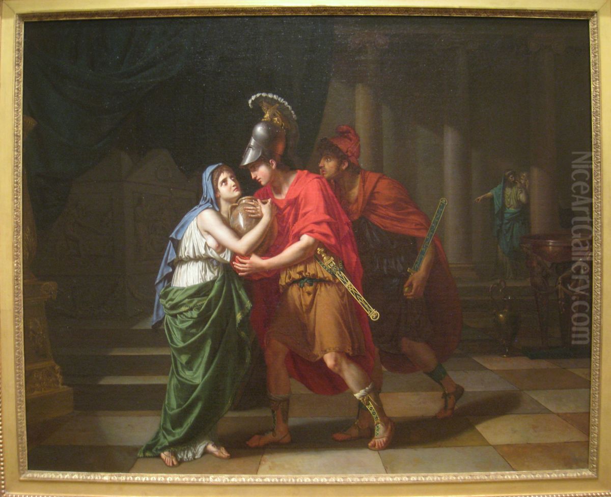 Electra Receiving the Ashes of her Brother, Orestes Oil Painting by Jean-Baptiste Wicar