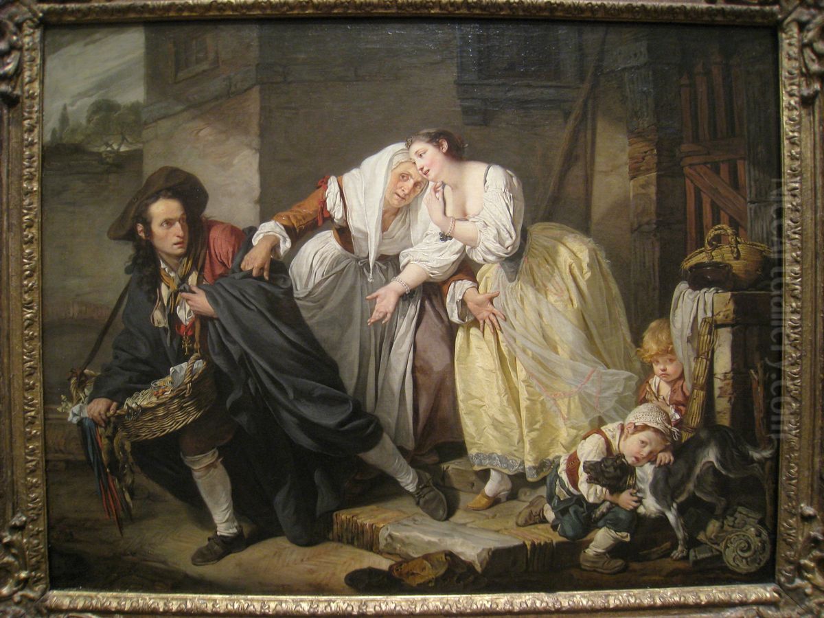 La Geste Napolitain Oil Painting by Jean-Baptiste Greuze
