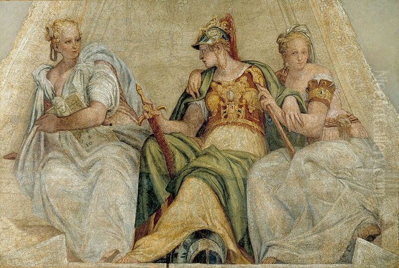 Minerva between Geometry and Arithmetics Oil Painting by Paolo Veronese (Caliari)