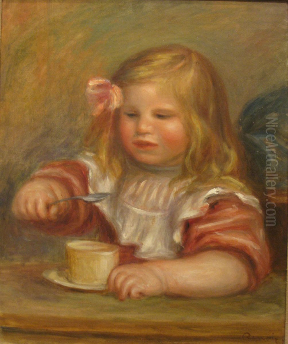 Coco Eating His Soup Oil Painting by Pierre Auguste Renoir