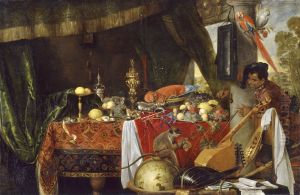 The meal in jeopardy. Still life with black servant and parrot