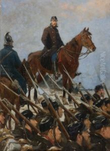 Colonel Max Muller at Sankelmark lake on February 6, 1864. Study