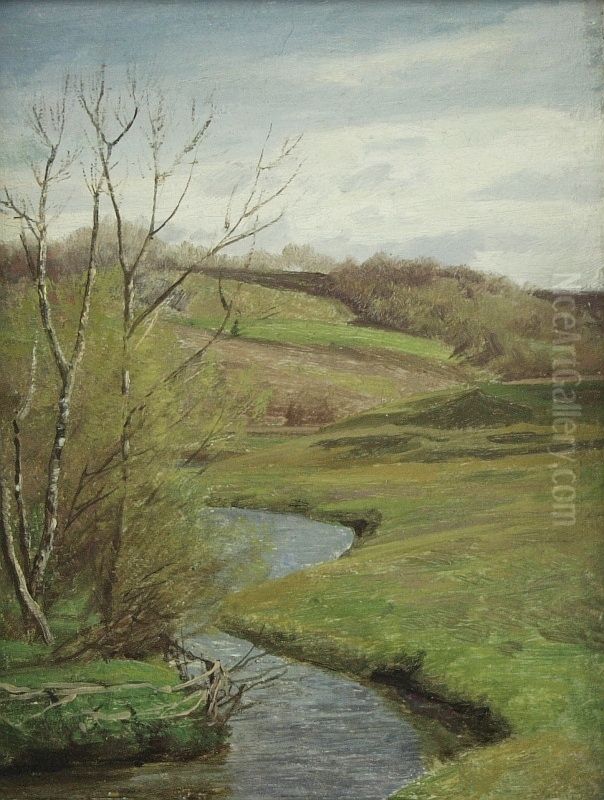 At the copper mill Rohlfshagen (Schleswig-Holstein) Oil Painting by Valentin Ruths